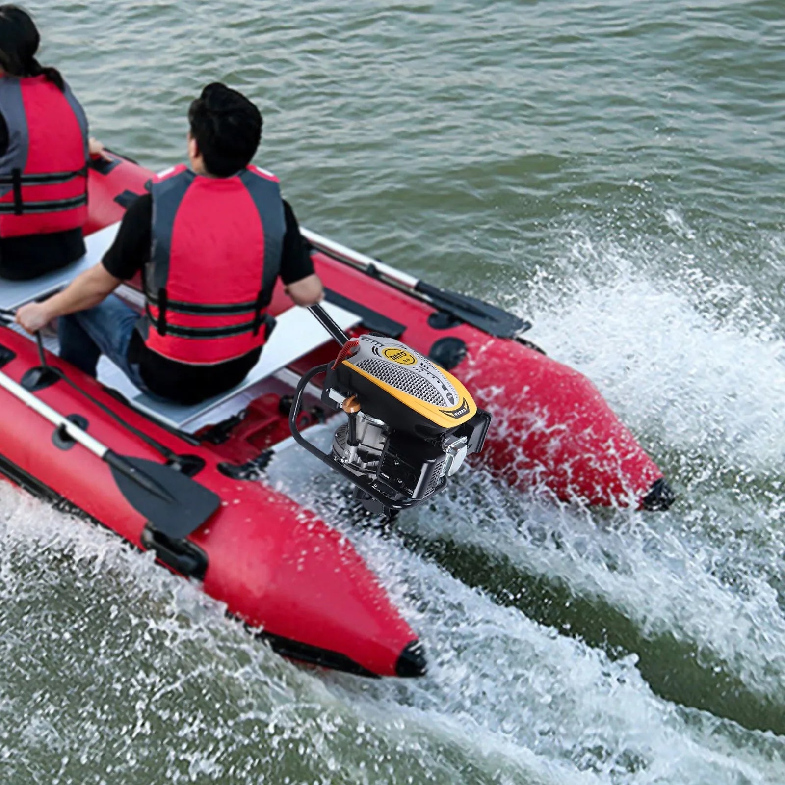 Outboard Boat Outboard Engine,225CC Heavy Air Outboard Stroke Boat 4 YIYIBYUS Duty Cooling Motor 4.3KW Propeller Motor System Engine