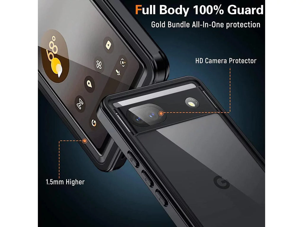 Case Waterproof with Screen Waterproof Underwater Pixel Google Shockproof 6A IP68 Back Case, Pixel 6A 5G for Google Clear Protector Cover Protective