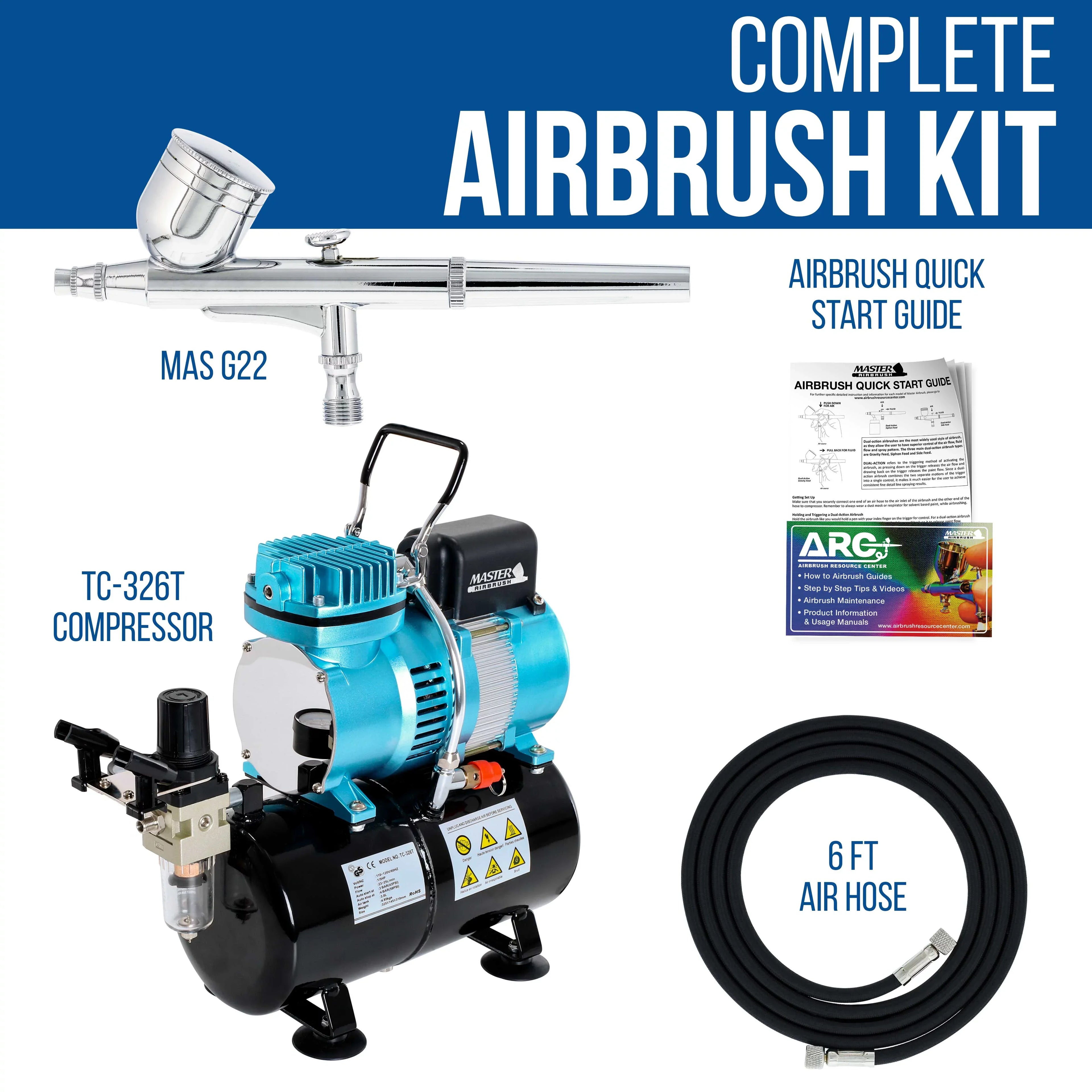 Feed Gravity mm 0.3 Airbrush Cake Tank Kit G22 Airbrush Air Dual Tattoo Compressor Tip Hobby Master with - Auto Set, Fan