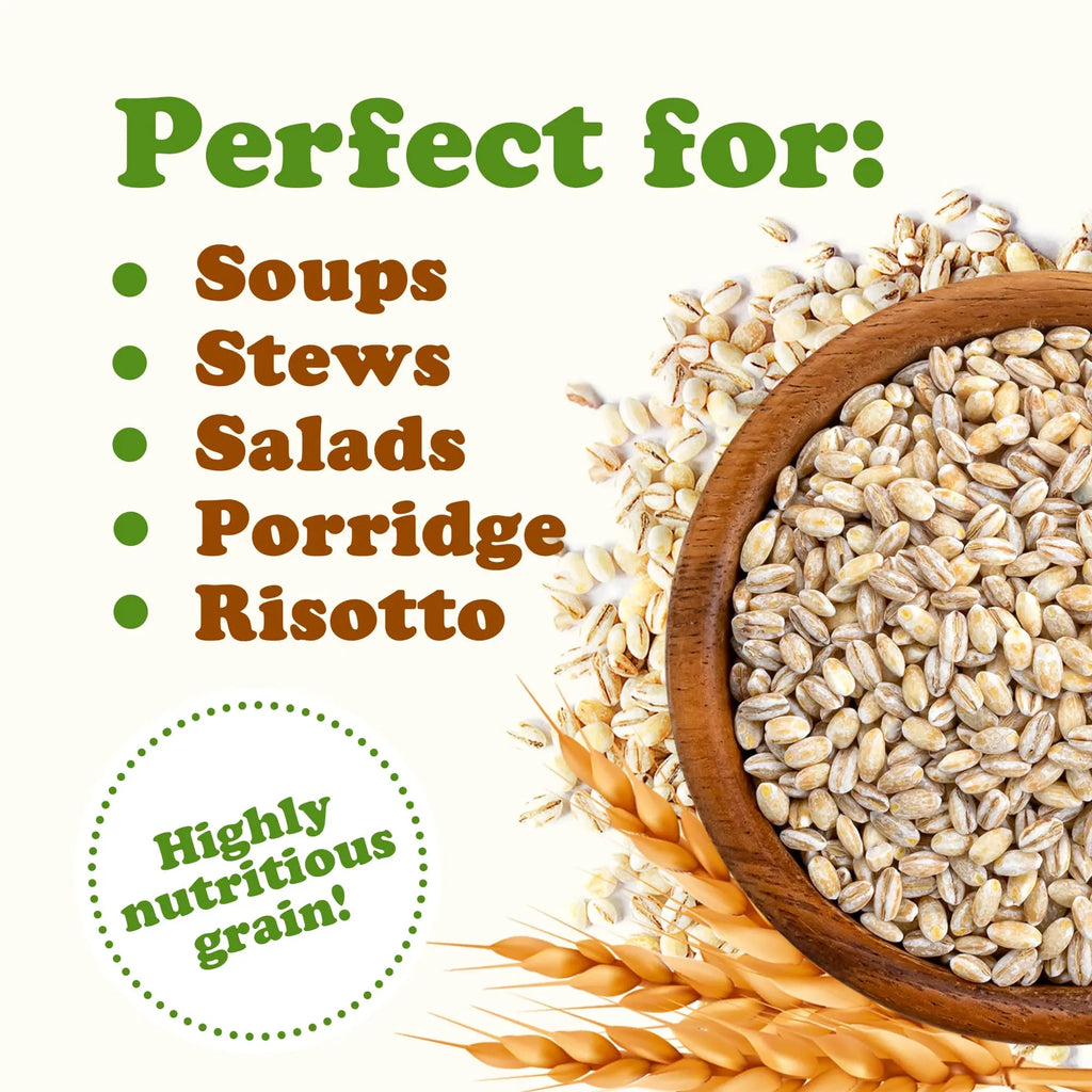 Non-GMO, to Live Pounds Pearl Raw, 24 Kosher, — Barley, Food Vegan Organic — by