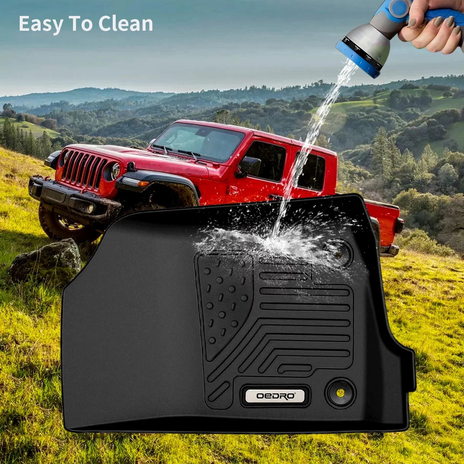 Door 20-23 Floor Ledkingdomus Jeep for 4 Liners Floor Carpet TPE Gladiator Mats
