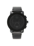 Black Movado Bold Steel Watch Ion-Plated Quartz Mens Chronograph 3600337 Dial