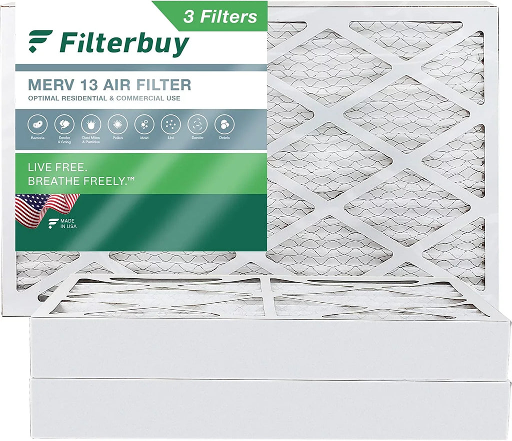 Furnace Filterbuy Air 13 Pleated 16x30x4 AC HVAC (3-Pack) Filters MERV