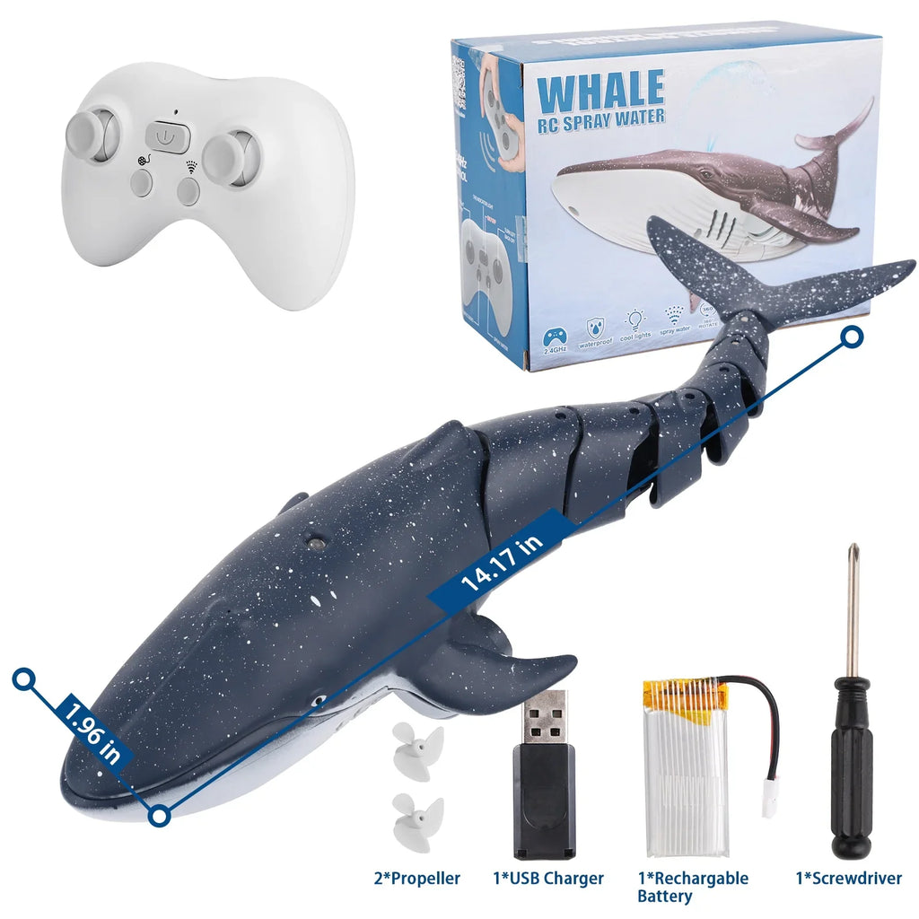 Shark Pool Toys, Toys, for RC Boat Pool Whale Girls, Toy RC Water Boys Toys Spray for Swimming Remote Kids, Ant for Control Diving Class Boat