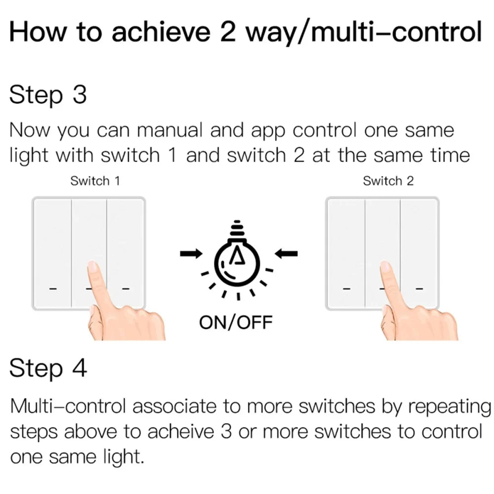 Switch No ZigBee Needed Neutral Google with/without 2mqtt Tuya 2/3 Smart Smart Works Life Way Wire Capacitor Alexa Light with