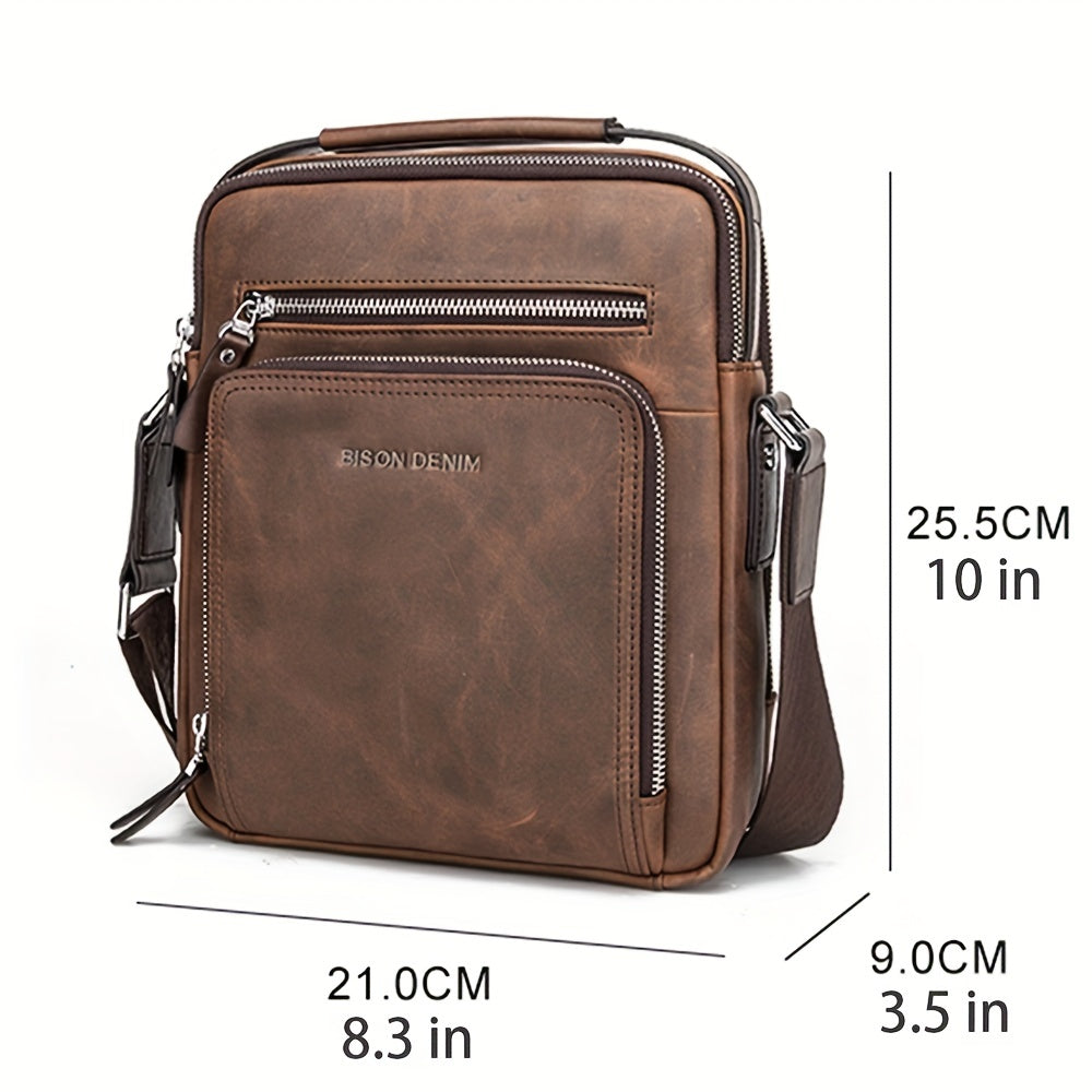 Crossbody Men‘s N2333-1ZF DENIM Casual MICHROE Bag Shoulder Bag Designer Messenger Cowhide Vintage Leather Genuine Handbags