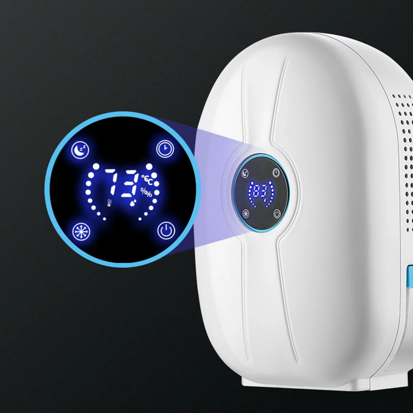 Remote Control Moisture Home White with Fichiouy Mini Air Absorber 500ml Dryer Dehumidifier Portable Mute