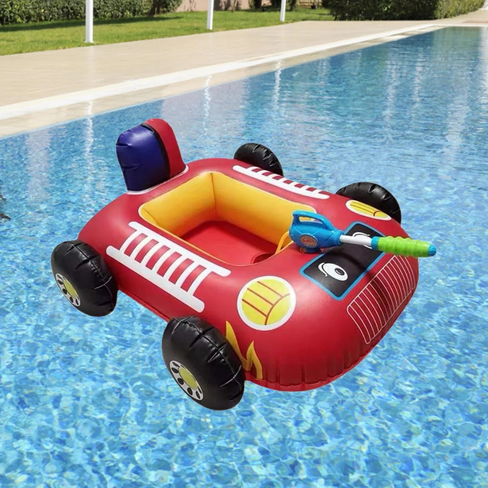 Kids Cartoon Beach with Water Pool for Floats Car Red Squirt Floats Pool Raft Design
