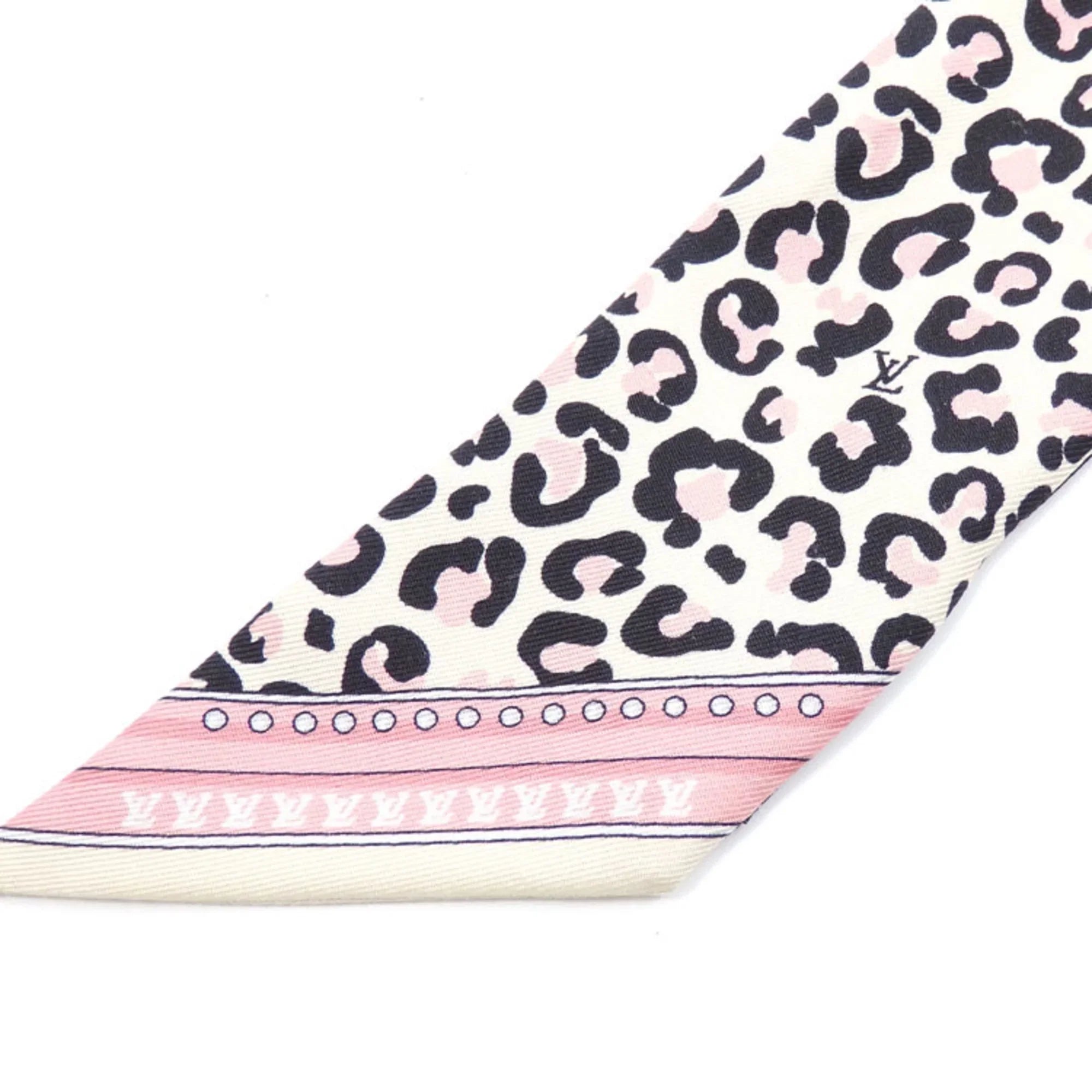 Vuitton Bandeau (Good) M00415 at BB Print Silk Leopard Scarf Multicolor Wild Pre-Owned Heart Muffler Louis Women's