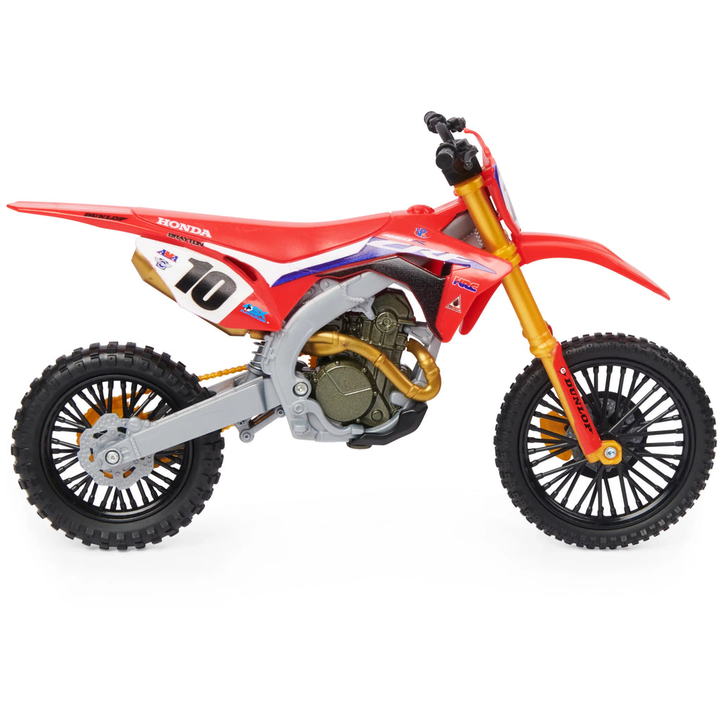 Justin Replica Die-Cast 1:10 Collector Stand Brayton Authentic Motorcycle Scale Supercross, with Display