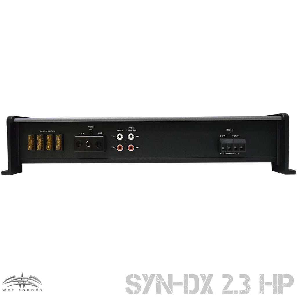 Steel Amplifier REV8B-FMINI Wet with 8" Fixed Stainless Speakers Sounds Clamps 1200 Watt SYN-DX2.3 Tower Black Mini &