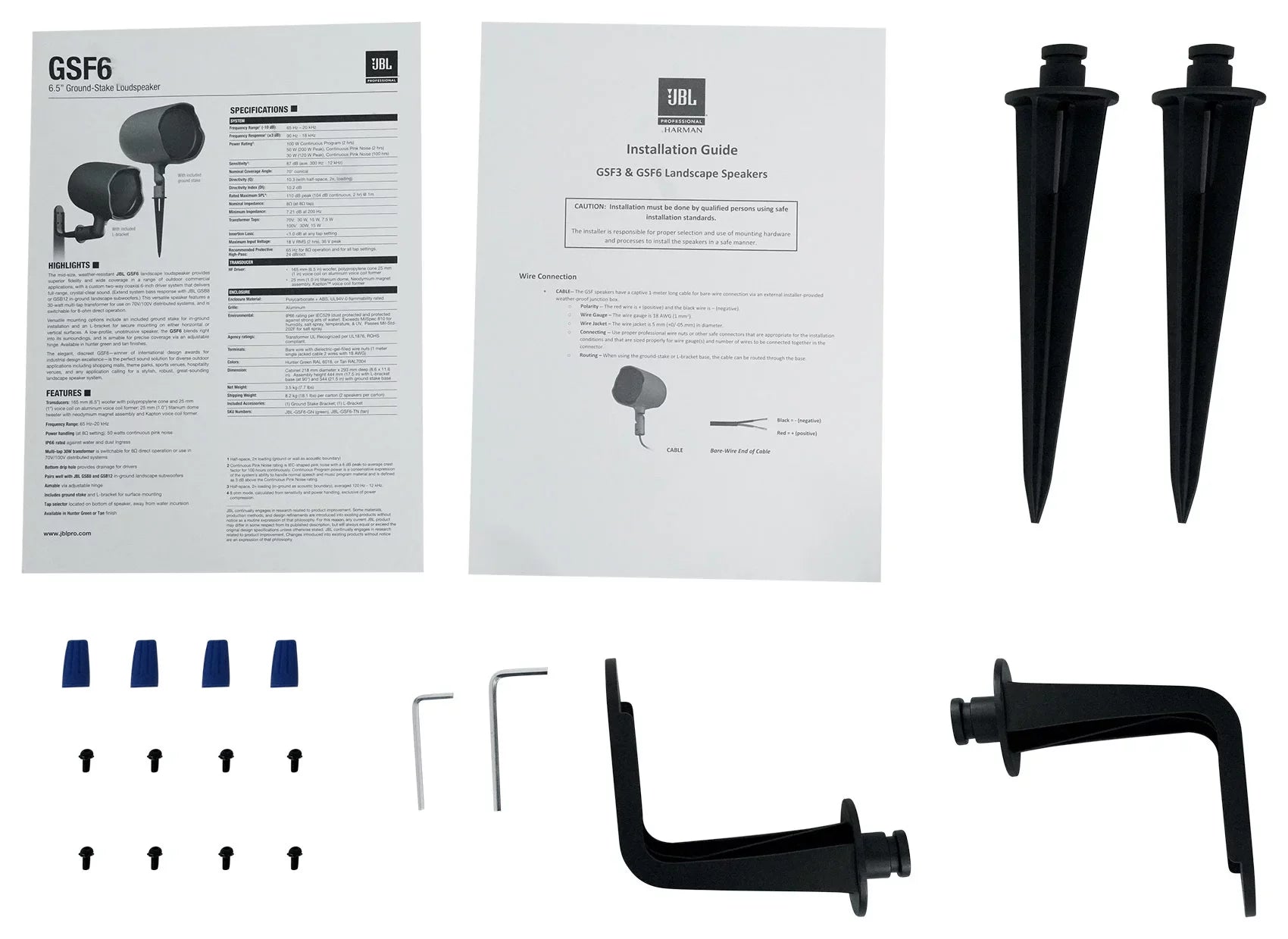 GSF6-TN 70v Landscape (16) 6.5" Commercial Ground JBL Stake/Wall Speakers+Amp