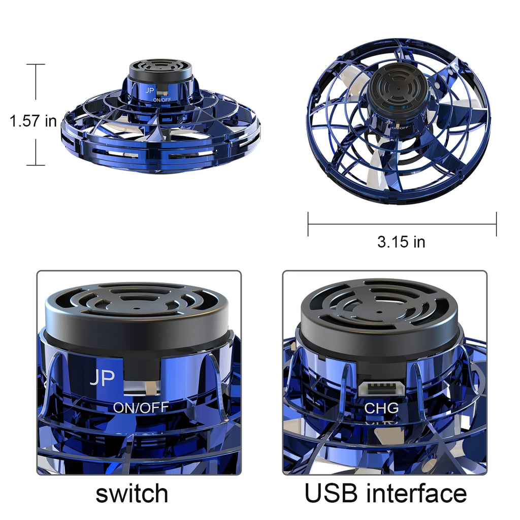 Flying Kids/Adults SAYFUT Hand Drone Operated Ball Helicopter, Boys Pack/Set Orb Girls-Black+Blue Toys Toys 2 Scoot Small Indoor or Hands for Drones Drone Easy Free