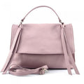 Freestyle Handbag Handcrafted Genuine Lavender Italian Shoulder Calfskin Leather, - in Medium Artisan Women