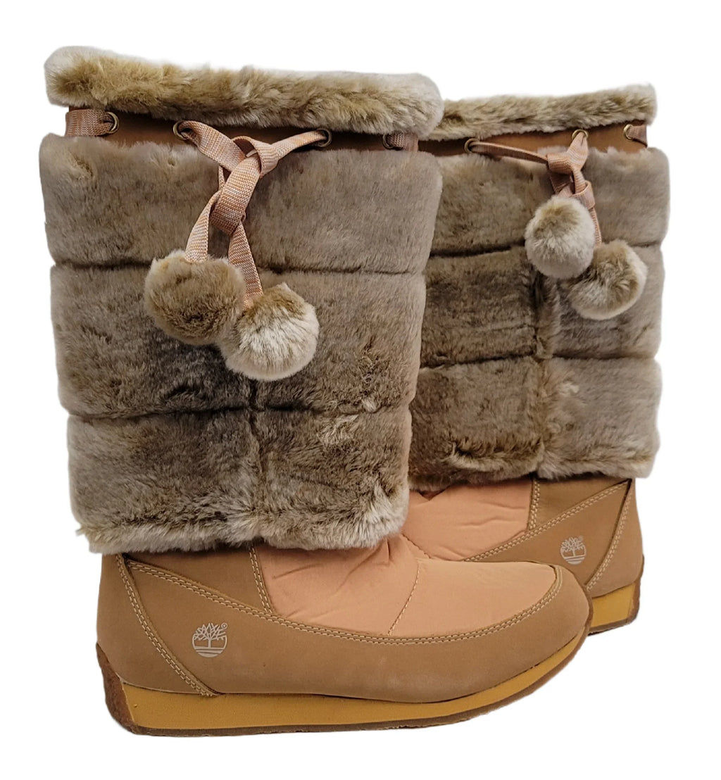 size Medium 6 Big 59996 Fur Junior Wheat Kid Tall Boot Timberland Winterberry US