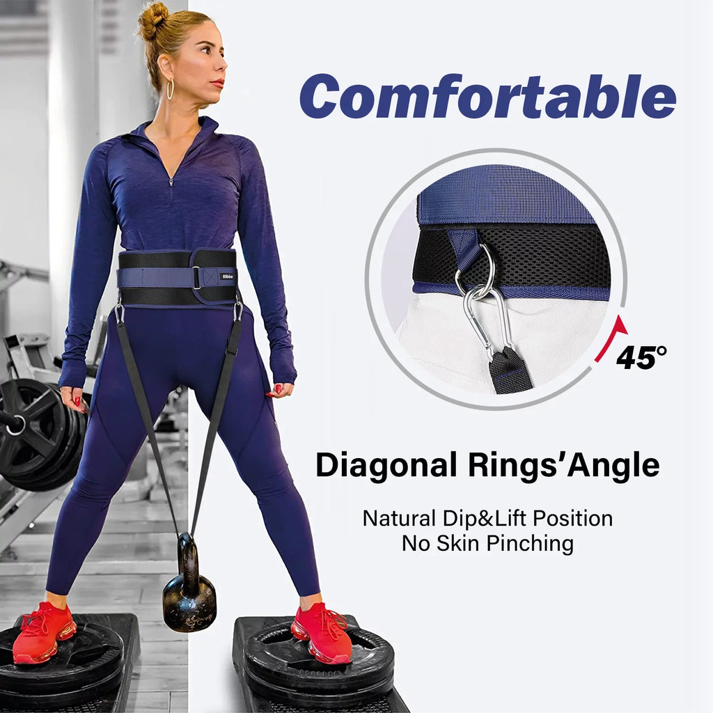 Adjustable,45-Angle pulls Strap,Weight 43 inch Snap Belt Hooks Weightlifting,Weight Dip 39 up,with lifting strap Belt for for Dip Rings&2 Bilbear inch Comfort Position
