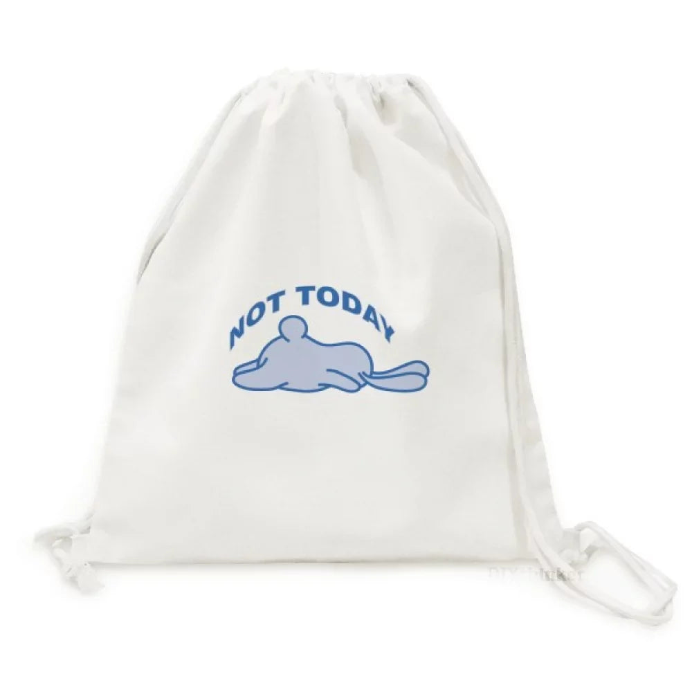 Shopping Fashion Deco Lies Backpack Mesh Art Canvas Rest Bag Animal Reusable Drawstring