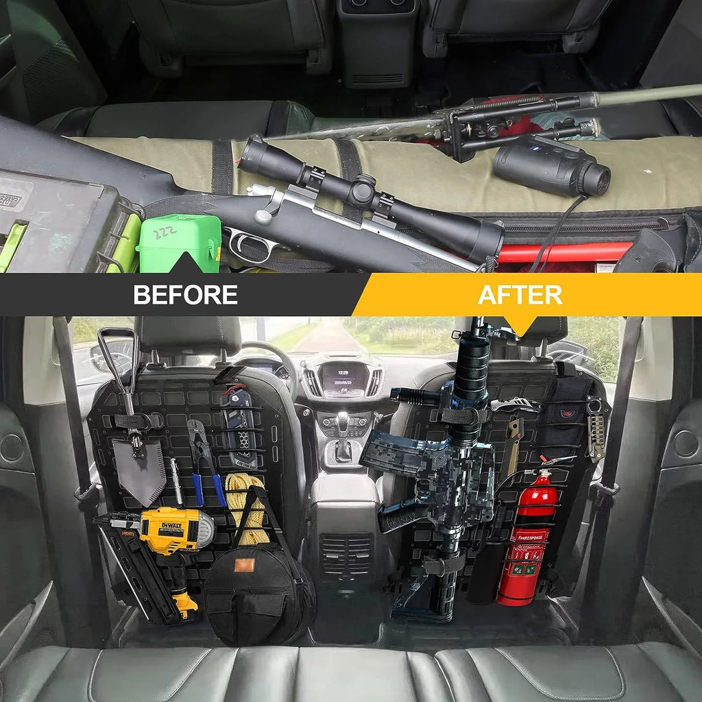 Rigid Vehicles Seat Truck Molle for Panel Storage Universal 21.3"*14.2" Seat Back Car 2x Organizer Back Tactical Organizer