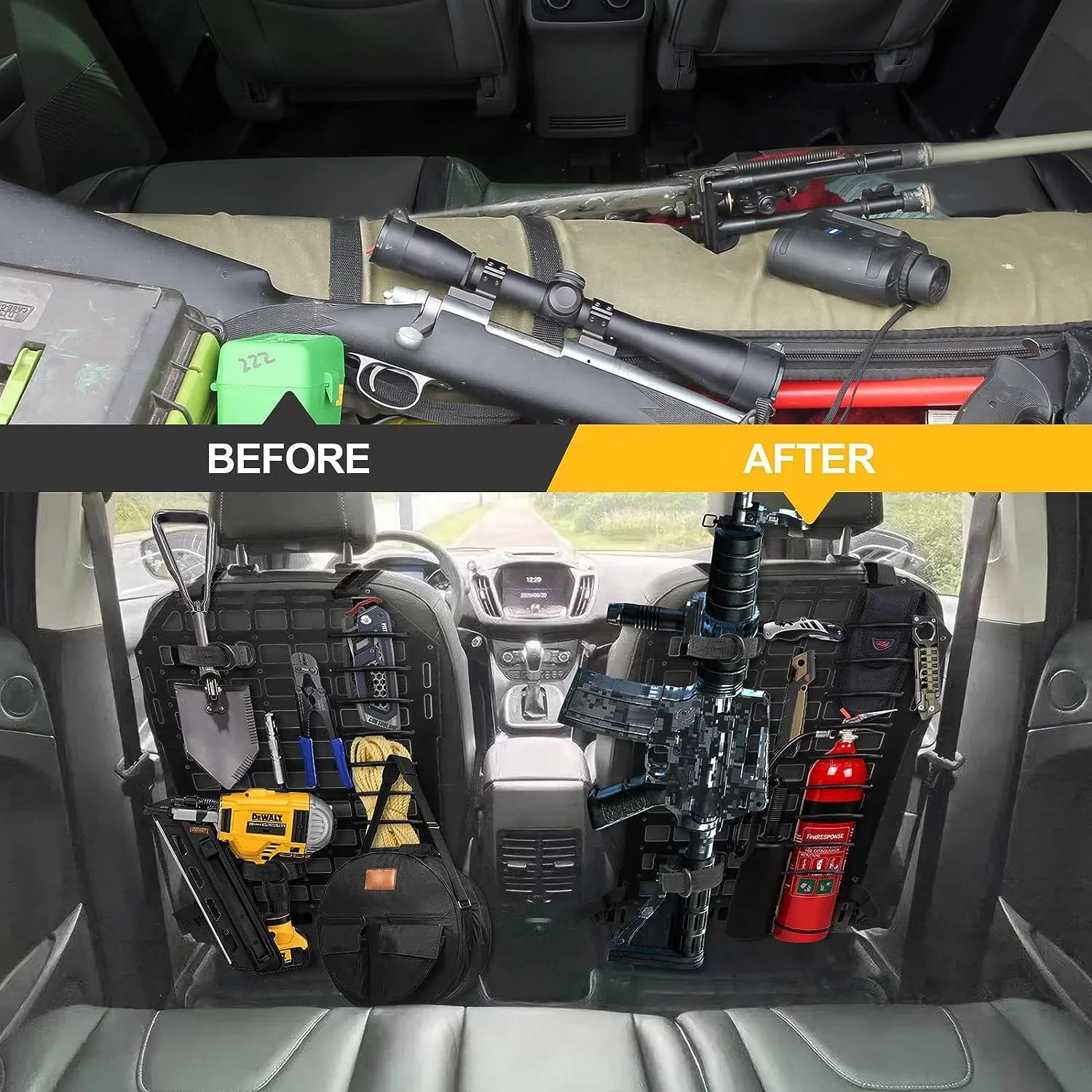 Rigid Vehicles Seat Truck Molle for Panel Storage Universal 21.3"*14.2" Seat Back Car 2x Organizer Back Tactical Organizer