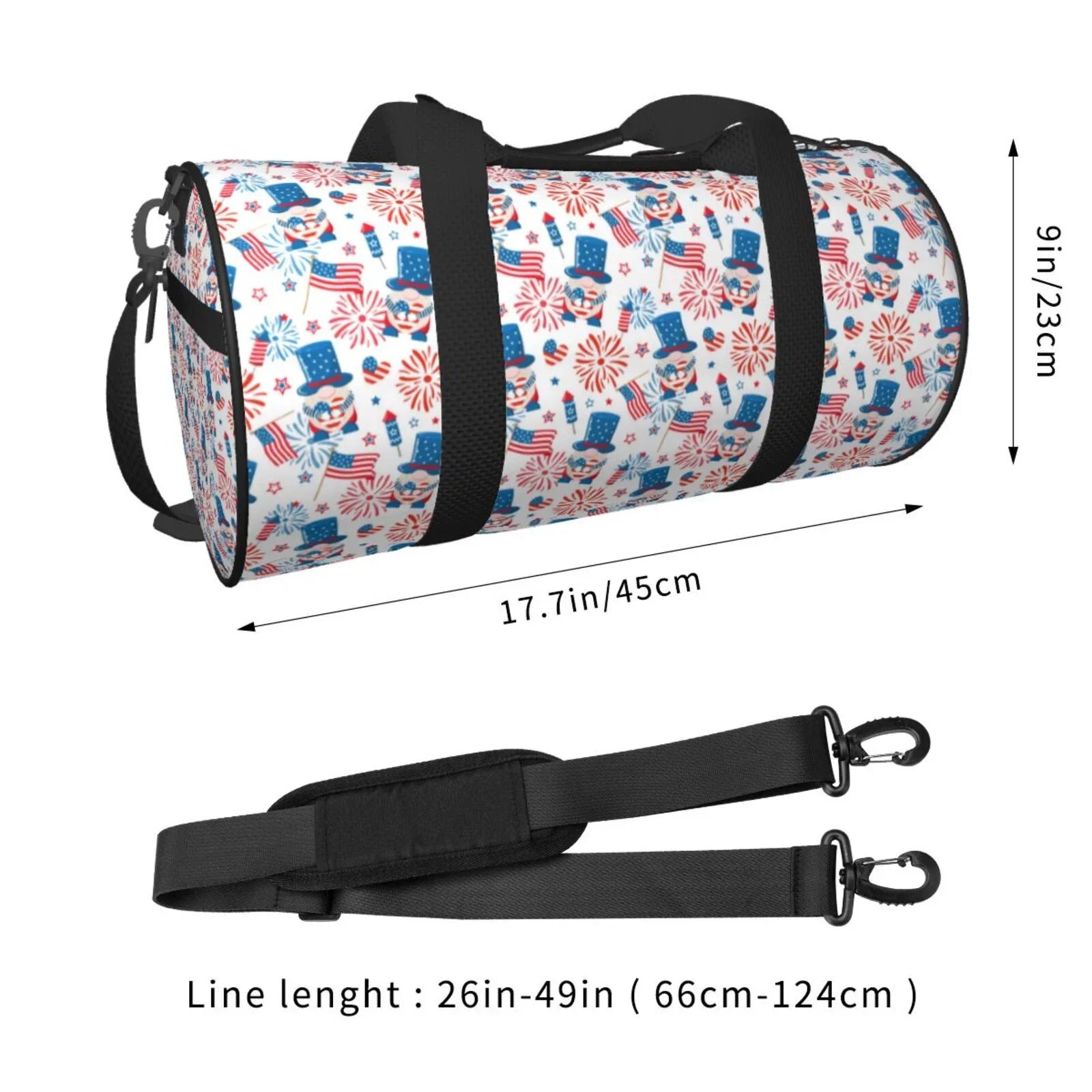 Compartment Sports with Luggage Cylinder and Travel Gnomes Gym Pocket Large Bag Bag American Bag Waterproof Coaee Capacity