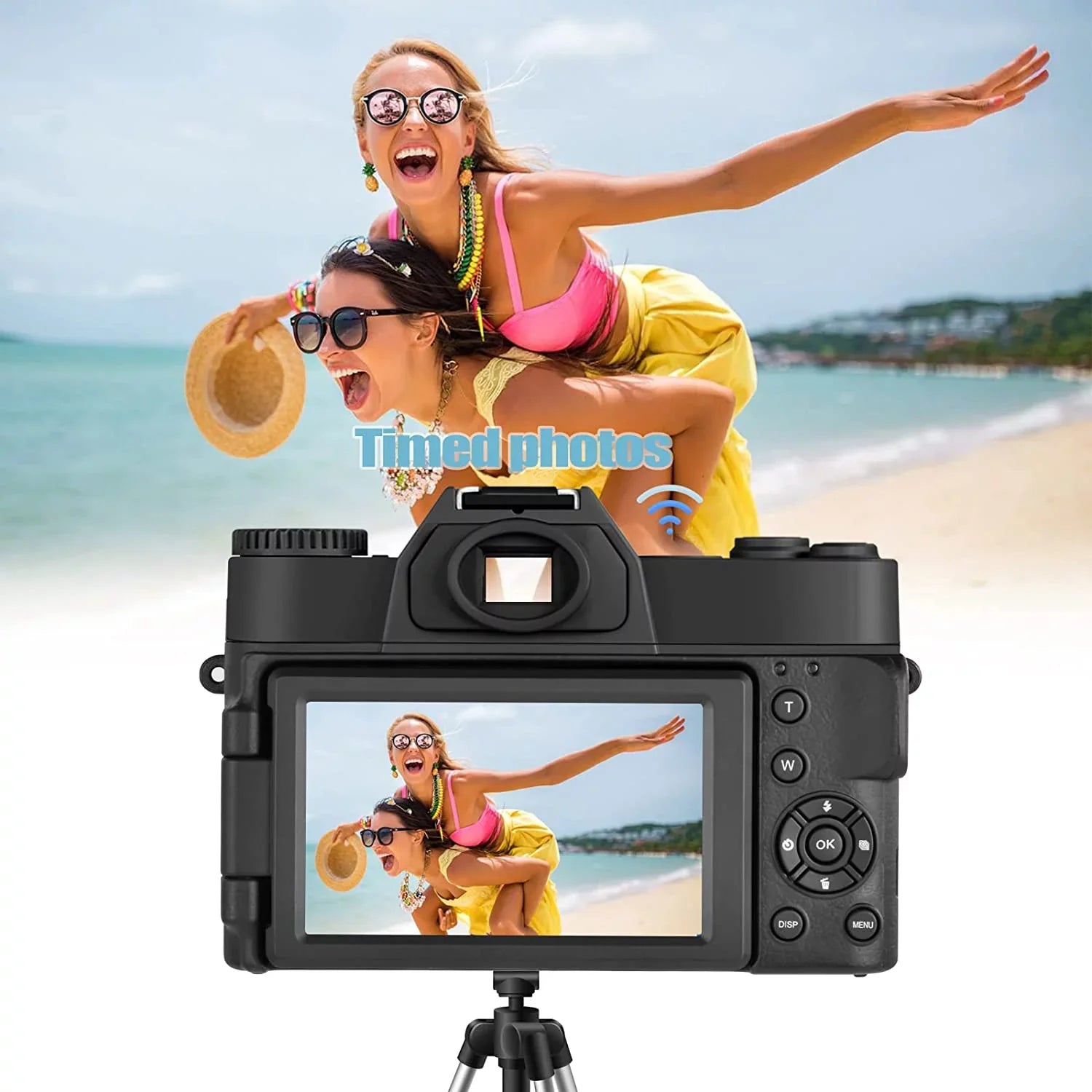 Screen,Wide-Angle GB Flip Batteries(Black) Lens,32 Micro Digital 48MP Camera with Kids 180° Lens,Macro Adults Card,2 Camera,Digital Vlogging and for Photography,4K for Camera