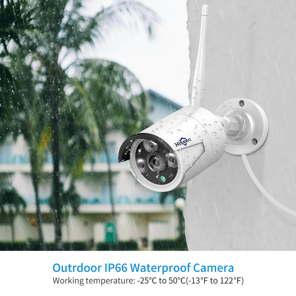 Security for 3MP System Wifi Remote Camera Camera 4Pcs Hard View, Security 12.1" (Supports Cameras Wireless Wi-Fi) Monitor, Only 2.4Ghz Hiseeu with Recording Home Security Drive, and 3TB System