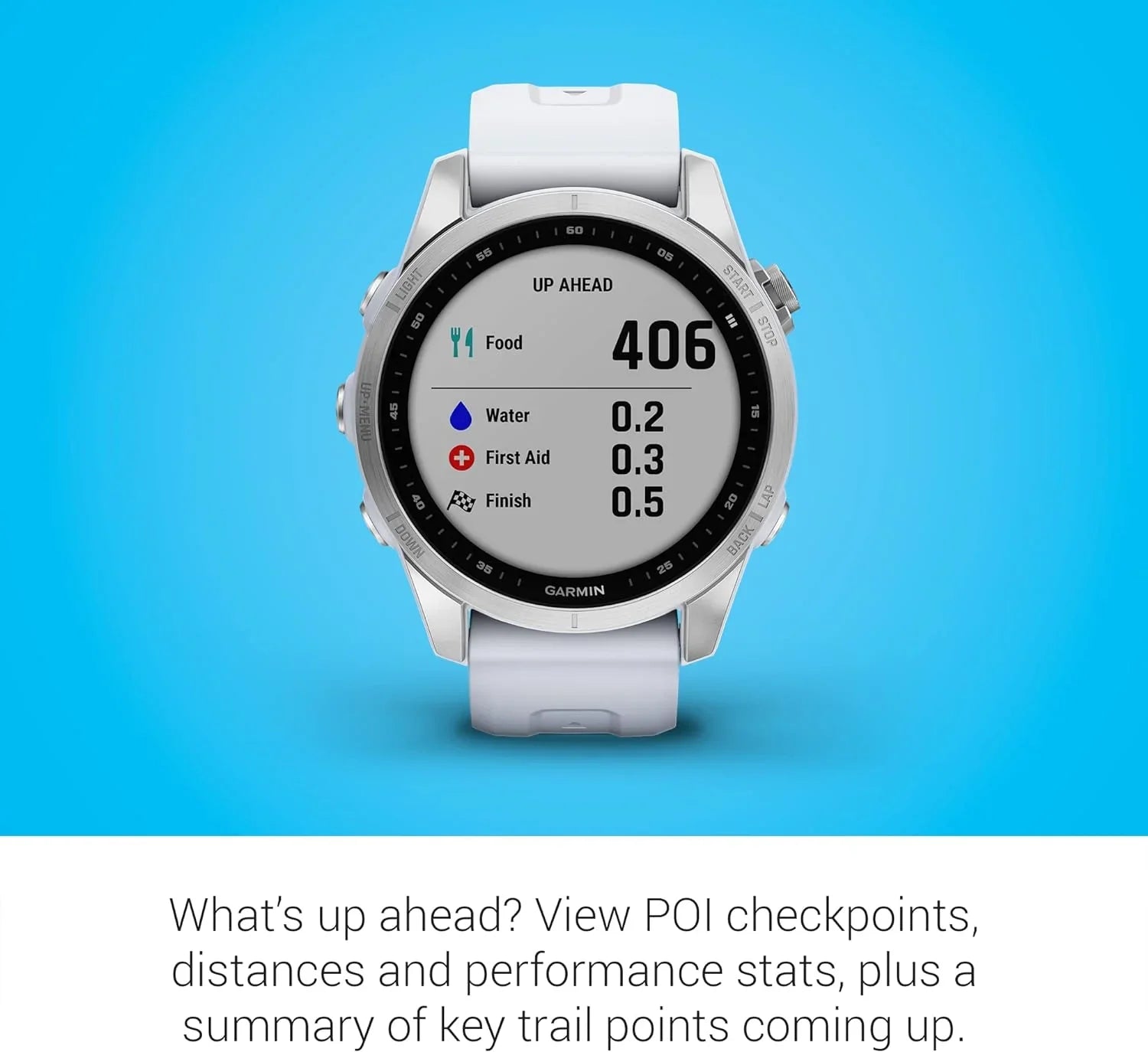 Smartwatch, with Garmin Sized Smaller 7S, Whitestone Fenix Adventure Silver (Refurbished)