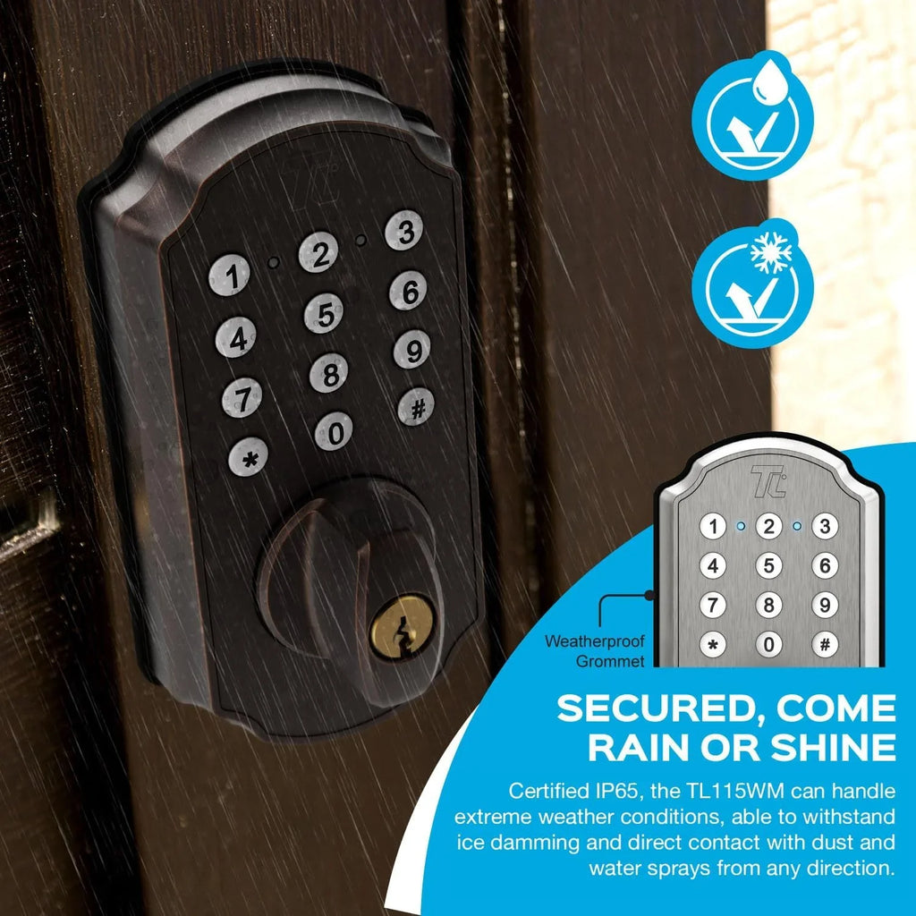 Electronic Mobile for Entry Home Keypad Nickel TL115 Deadbolt TurboLock with Door Smart Door Lock Front Keyless App Brushed