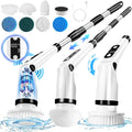 for Scrubber Floor Brush Scrubber, Heads,Shower Electric WLRETMCI Tub Car Long Cordless with Brush Brushes Spin 8 Cleaning Household Kitchen with Cleaning Bathroom Tile Handle