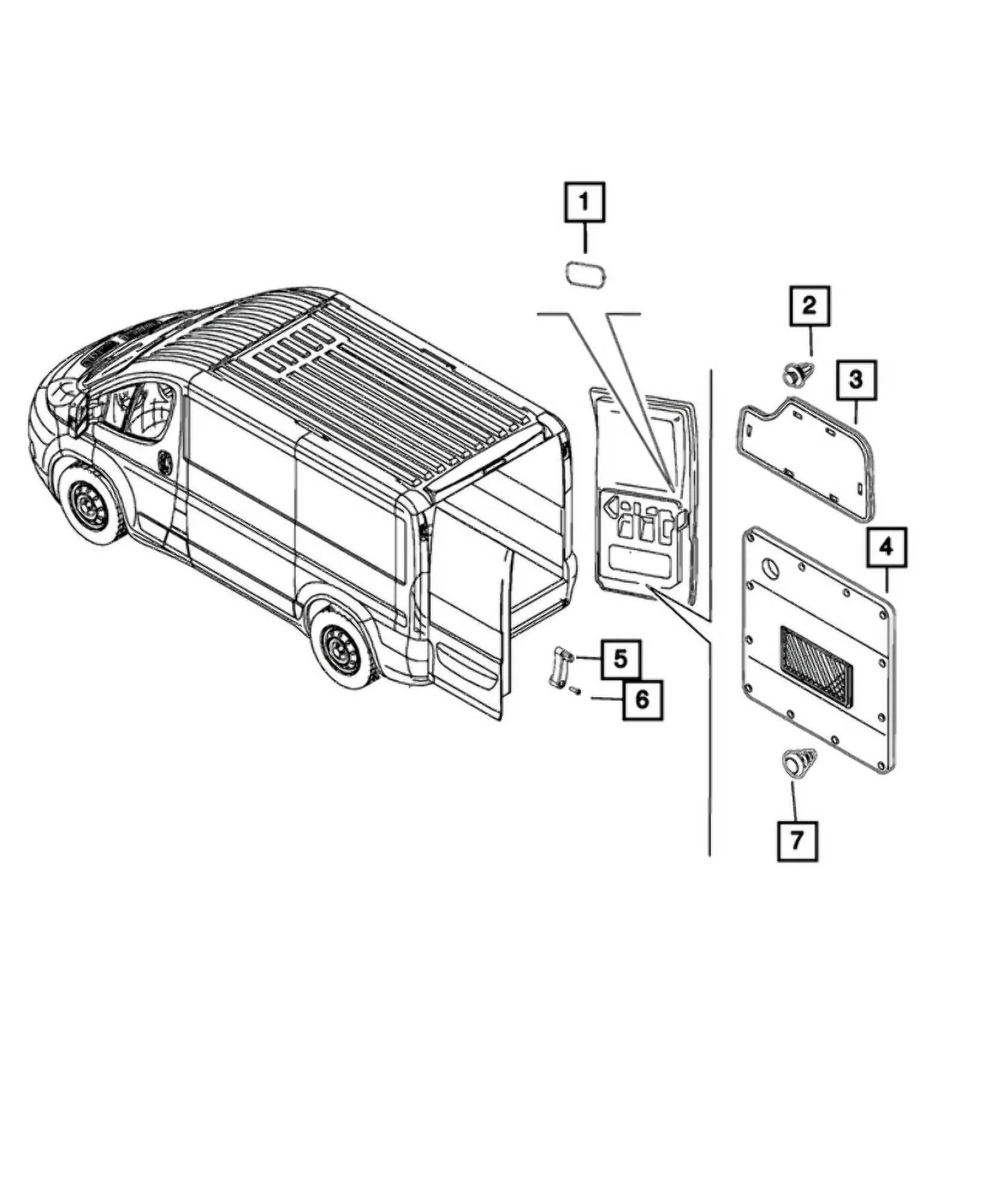 New Left Genuine (2014-2024) OE 1ZP92LAHAB Door ProMaster Rear Trim Ram Panel