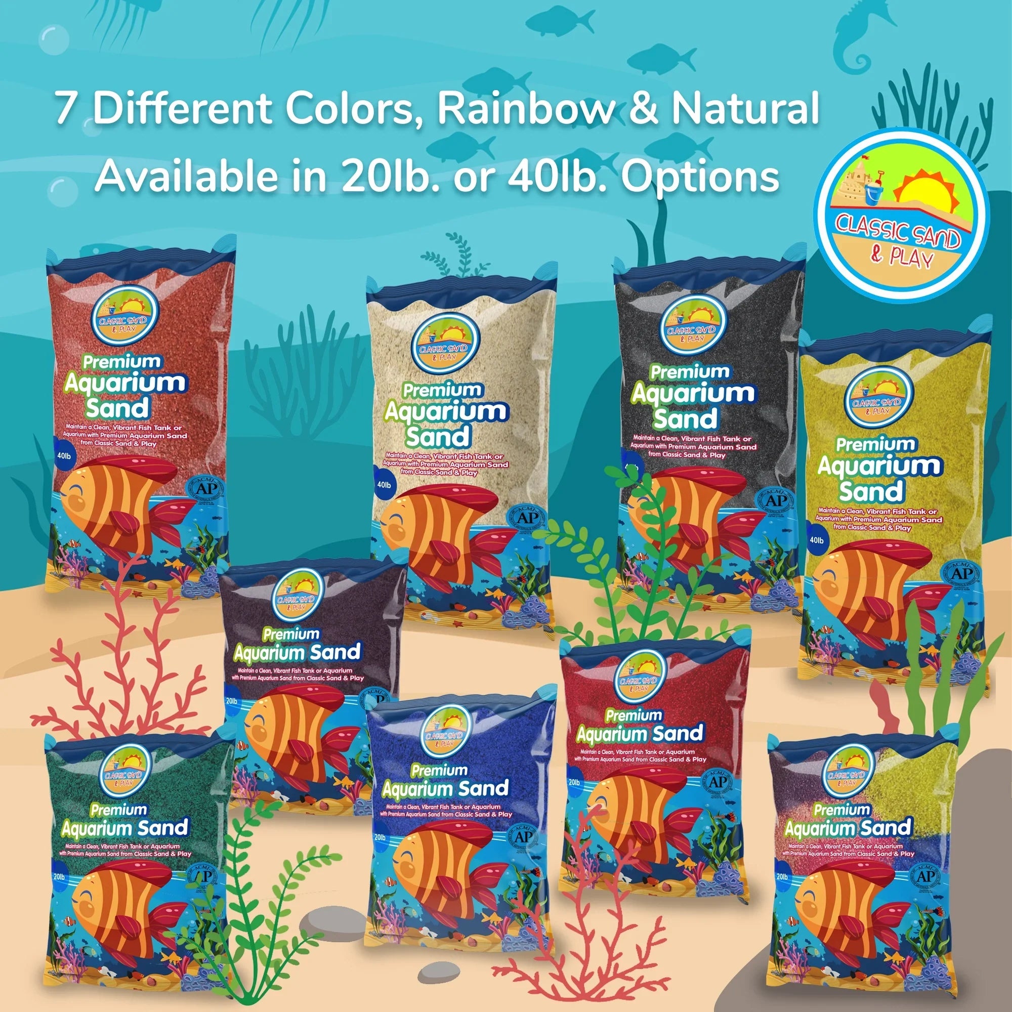 lb. & Sand 40 Freshwater Saltwater Tanks, for CLASSIC and Yellow SAND Natural Aquarium PLAY
