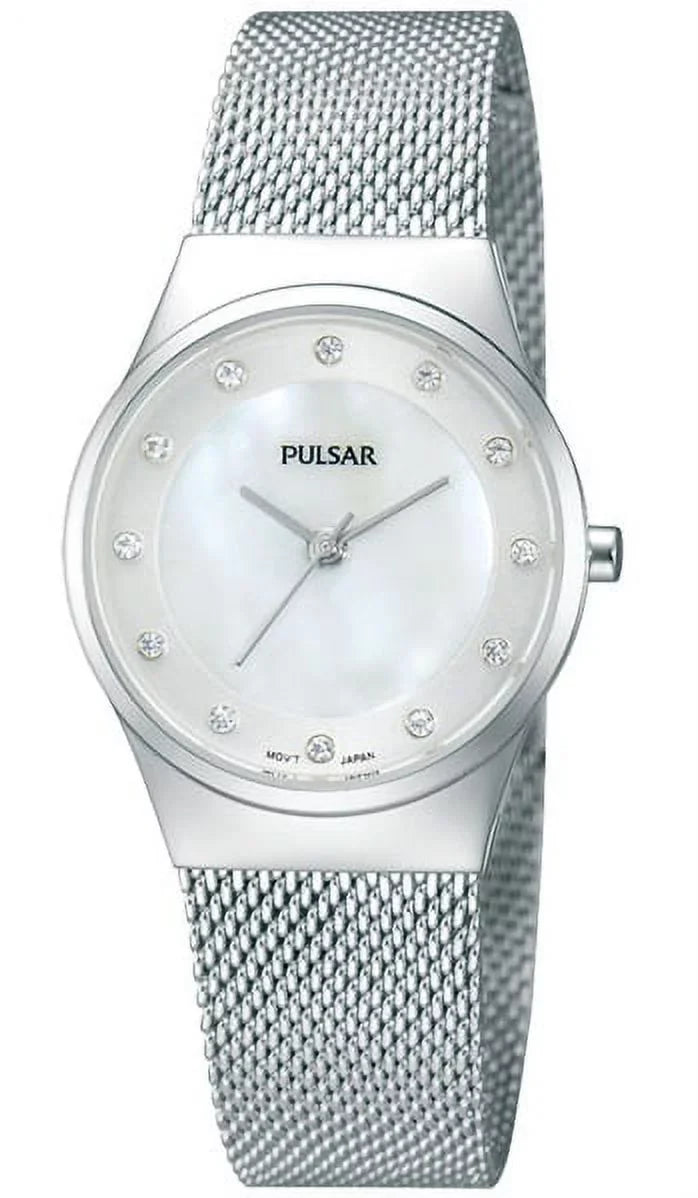 Mesh Dial Easy Crystal Women's Steel Style Watch Swarovski PH8053 Bracelet MOP