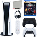 Media Morales Midnight Version Spider-Man: Disc) Microfiber PS5 Miles and (Sony Ultimate Launch Disc Remote, Bundle Controller, Headset, 5 Cleaning Sony Edition Black Cloth with Playstation Extra