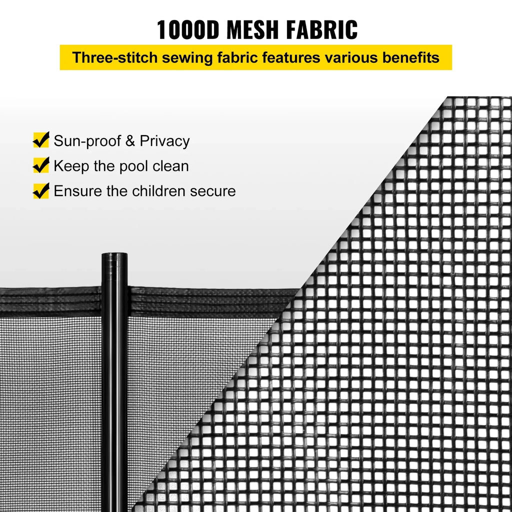 Security ft Swimming Pools Foot Pool and Inground 4 Fabric SKYSHALO Fencing Fences Fence, Pool Poles for Pool Privacy 1000D PVC x Removable Tubes, and 12 Aluminum Breathable with for Pool Fence Mesh,