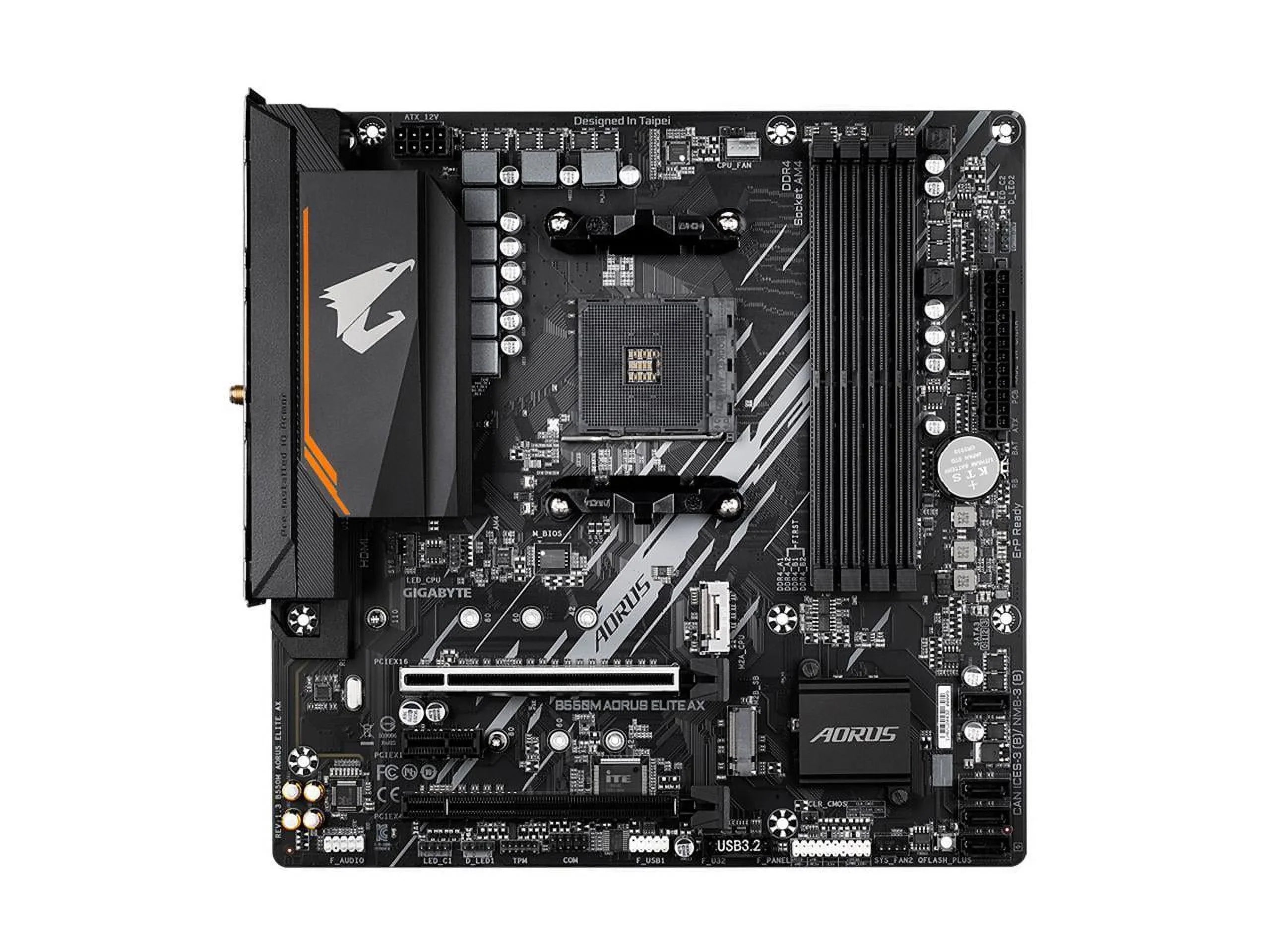 Realtek Gen AM4 B550M PCIe 1, Single 4.0 LAN, GIGABYTE Motherboard Micro-ATX M.2, AX B550 with ELITE USB 6Gb/s, AMD AORUS 3.2 (rev SATA GbE 1.3)