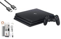 Cable BOLT Bundle PlayStation Black Cleaning 4 With Kit HDMI Console Gaming 1TB AXTION New Like Sony Pro