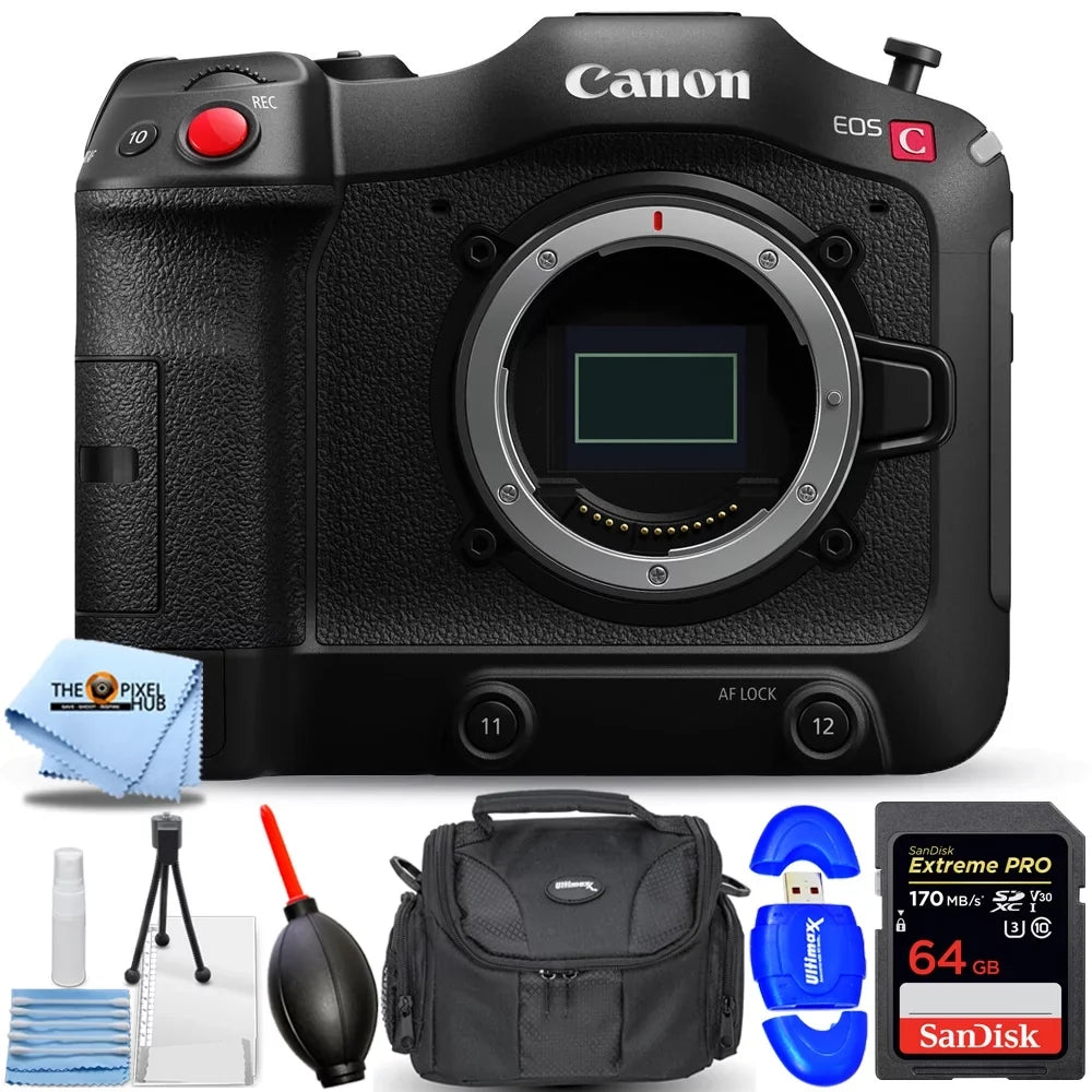 C70 Kit Gadget Camera Bundle Microfiber Blower, Reader, Includes: SD, 4507C002 Memory (RF Card Bag, Canon Extreme Mount) EOS and - Cinema Cleaning Lens 64GB Sandisk Cloth Essential Pro