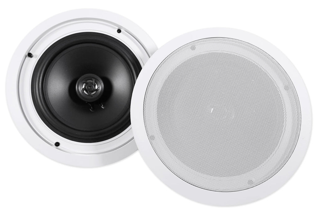 Speakers+4-Zone 8" (8) System Ceiling Receiver w/ Rockville Home Speaker 4-Room