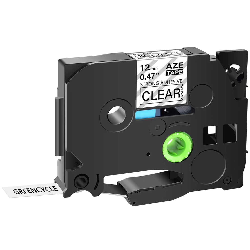 Compatible Extra 40PK Black GREENCYCLE Brother TZe-131 P-touch 12mm Clear TZe TZ Label Tape TZe-S131 for on TZ-131 Strength TZ-S131 Laminated