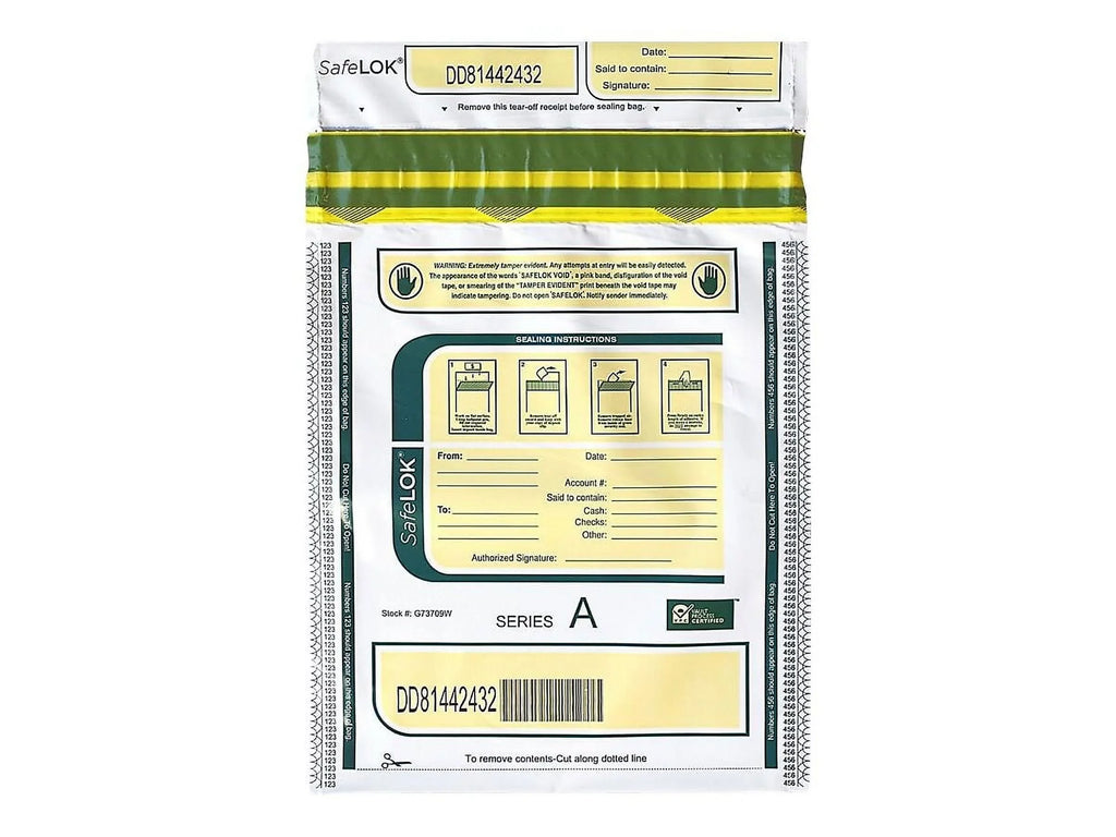 SafeLOK 100 Tamper-Evident White ControlTek, Pack, / Bags, Deposit CNK585089,