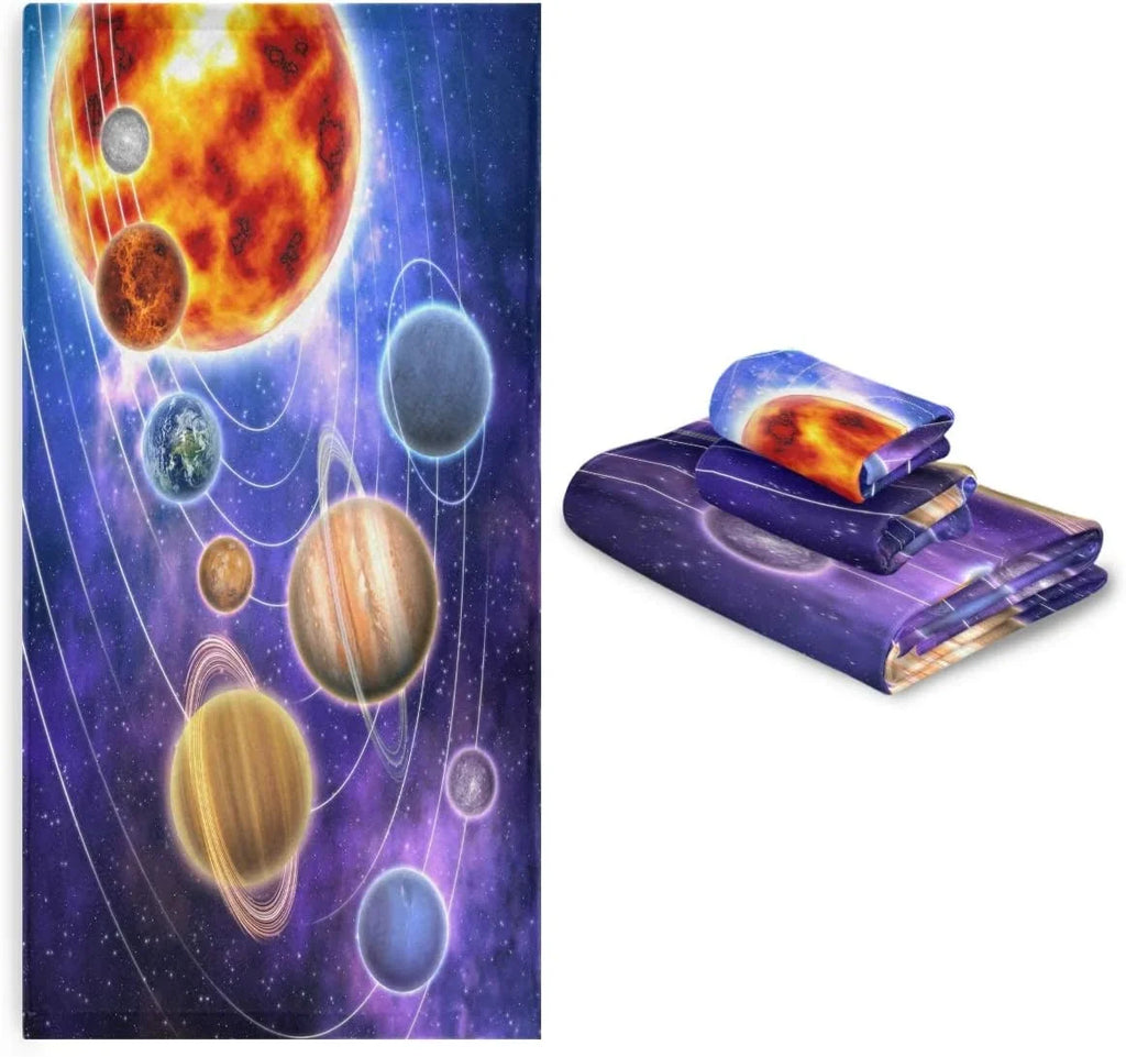 Planets 1 1 1 Coolnut 3 System Solar Towels & Absorbent, Towels Bath Hand Set, cloth Piece Towels, Quick-Drying and Wash Washcloths
