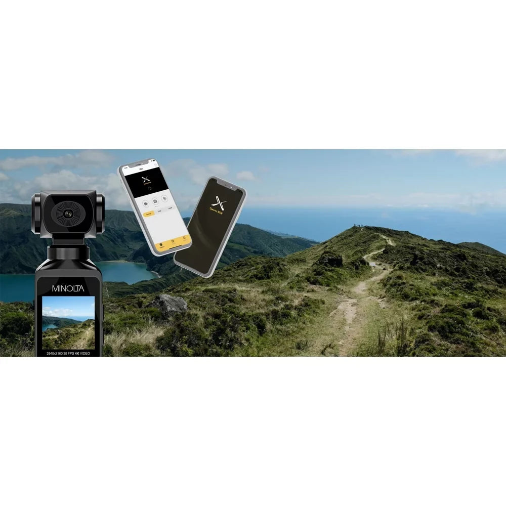 Minolta & MN4KP1 Pocket Camcorder Housing (Black) 4K Waterproof HD Ultra w/WiFi