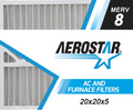 Pleated Honeywell 2 MERV Air 20x20x5, 20x20x5 Replacement of Aerostar Box Filter, 8,