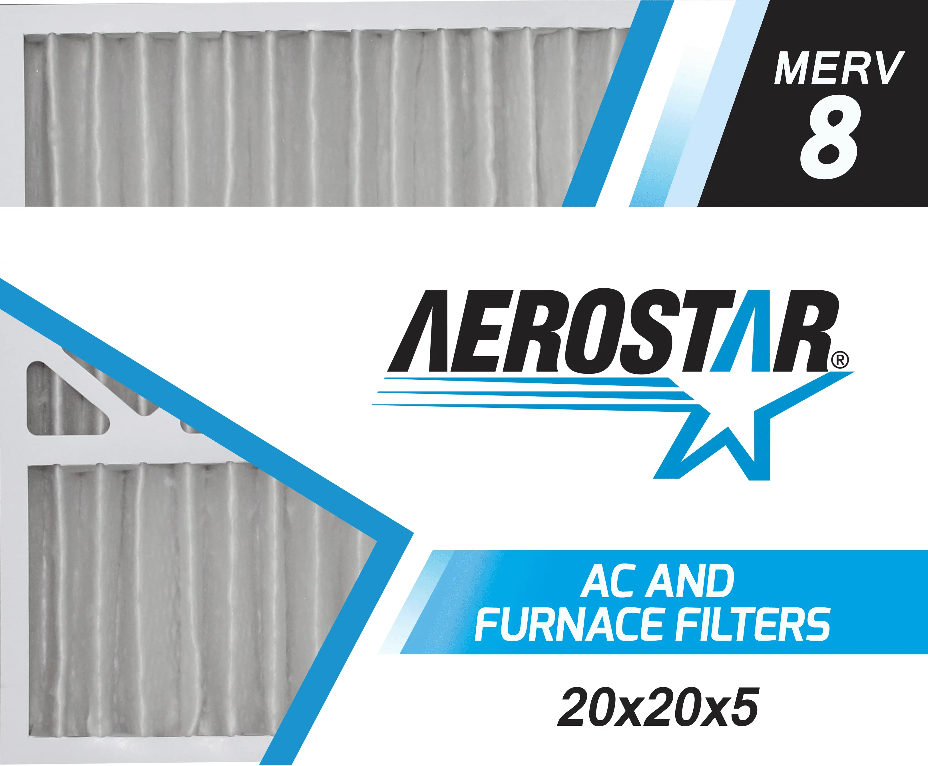 Pleated Honeywell 2 MERV Air 20x20x5, 20x20x5 Replacement of Aerostar Box Filter, 8,