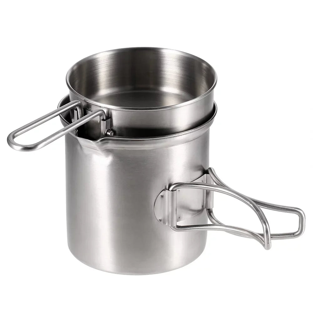 Burning Cooking and Set Fishing Portable Combo Pot Hiking Stove Arealer for Camping Stove Backpacking Wood