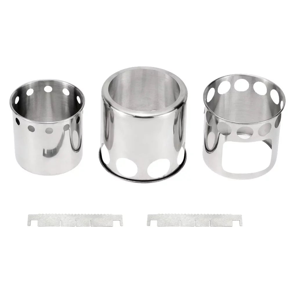 Burning Cooking and Set Fishing Portable Combo Pot Hiking Stove Arealer for Camping Stove Backpacking Wood