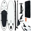 Inflatable Paddle White Set in Up Black Stand and Board Companion Perfect Sleek