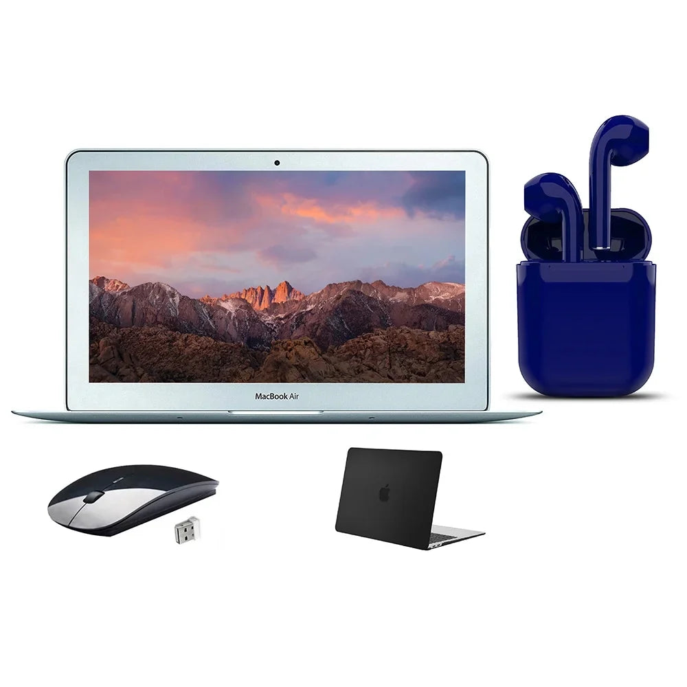 Case, Wireless Express Day RAM (Refurbished) Black Bundle: 128GB Airbuds i5 Air Certified Bluetooth/Wireless 2 Restored Intel SSD Mouse, Core By Apple 4GB 11.6-inch MacBook