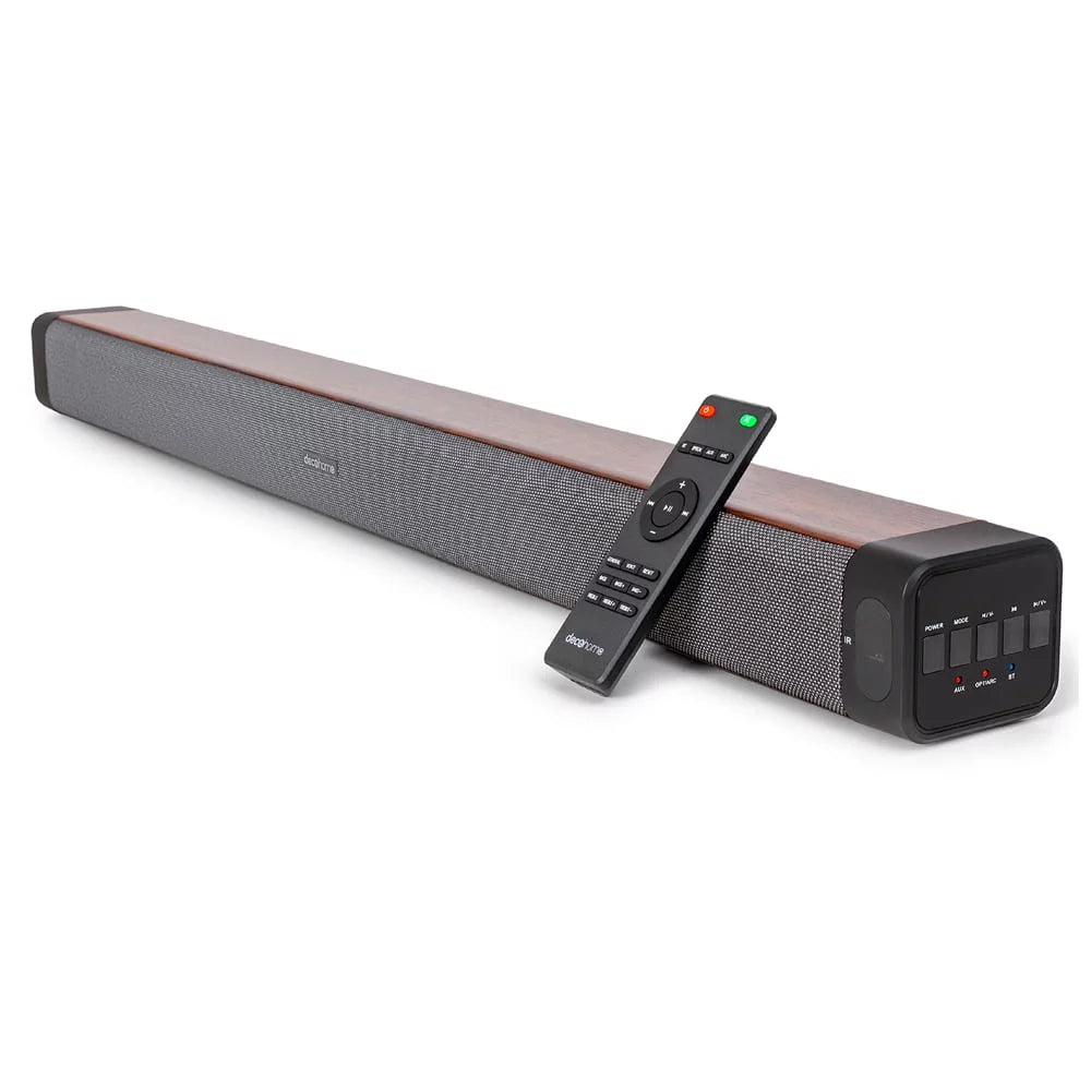 Deco SB200WOD Year Soundbar 60W 1 and Warranty Drivers 2.5" Extended Gear Dual 2.0 with Built-in Channel Four with Bundle Subwoofers