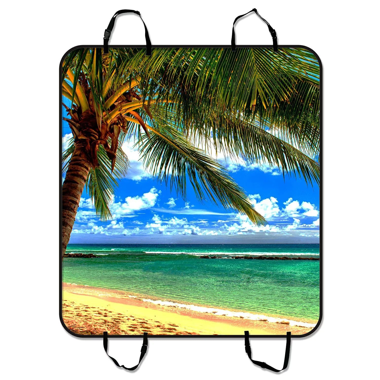 Mat Cargo Trunk inches Palm GCKG Hammock Cars Seat Mat and For Pet Trucks Car SUV Car Cover tree Seat Mat Beach Dog 54x60